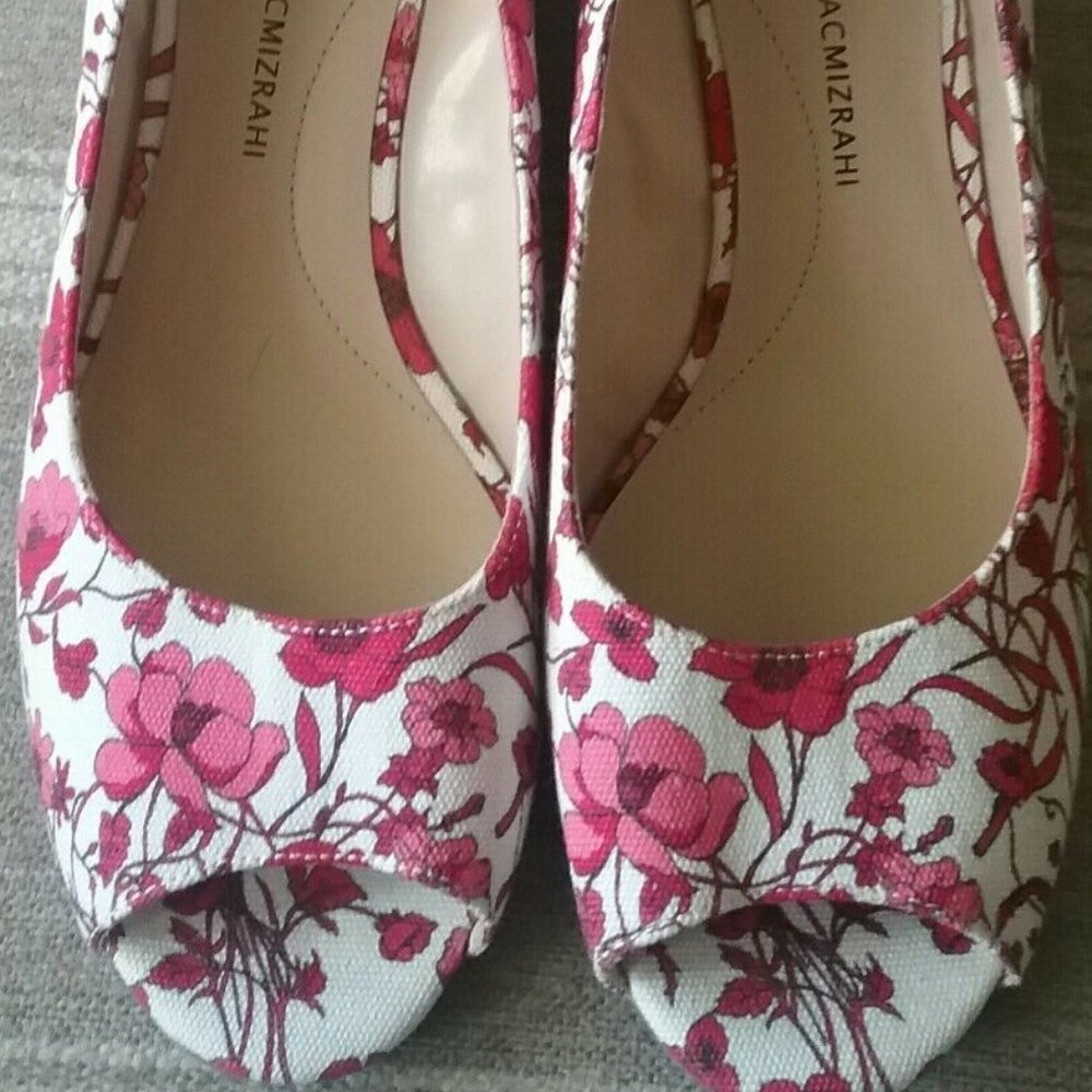 Isaac Mizrahi Summer Wedges Floral Peep Toe 11M